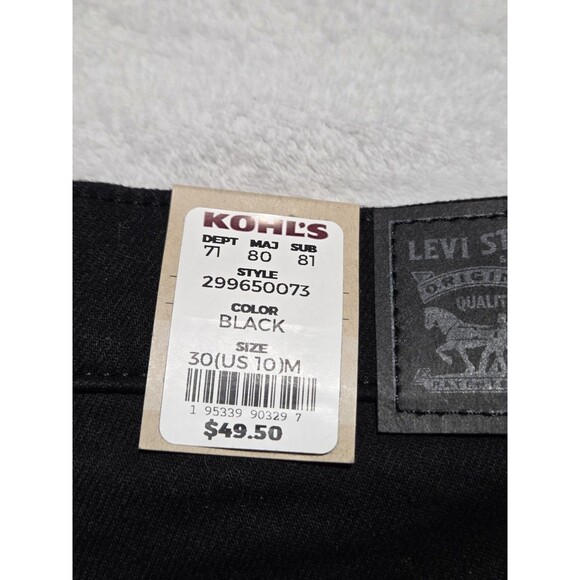 Levi's Women's Mid Length Shorts Size 30 Zip Fly Mid Rise Slim Fit Black NWT - Picture 7 of 13